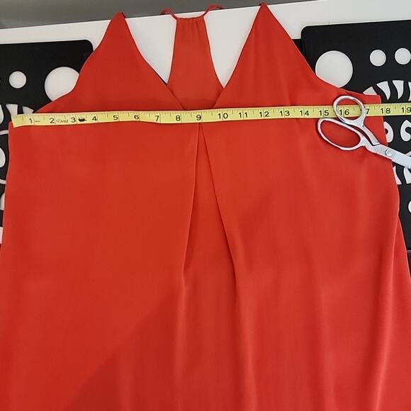 Alice + Olivia Fierra Red Orange Silk Racerback Mini Dress MINOR FLAWS Size S - Picture 9 of 15